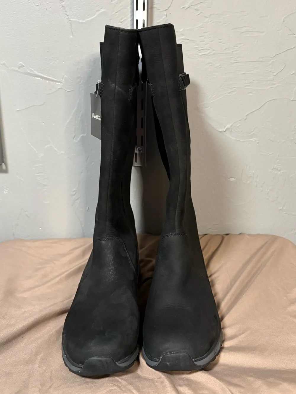 Eddie Bauer Black Tall Winter Rain Boots with Calf Buckle
